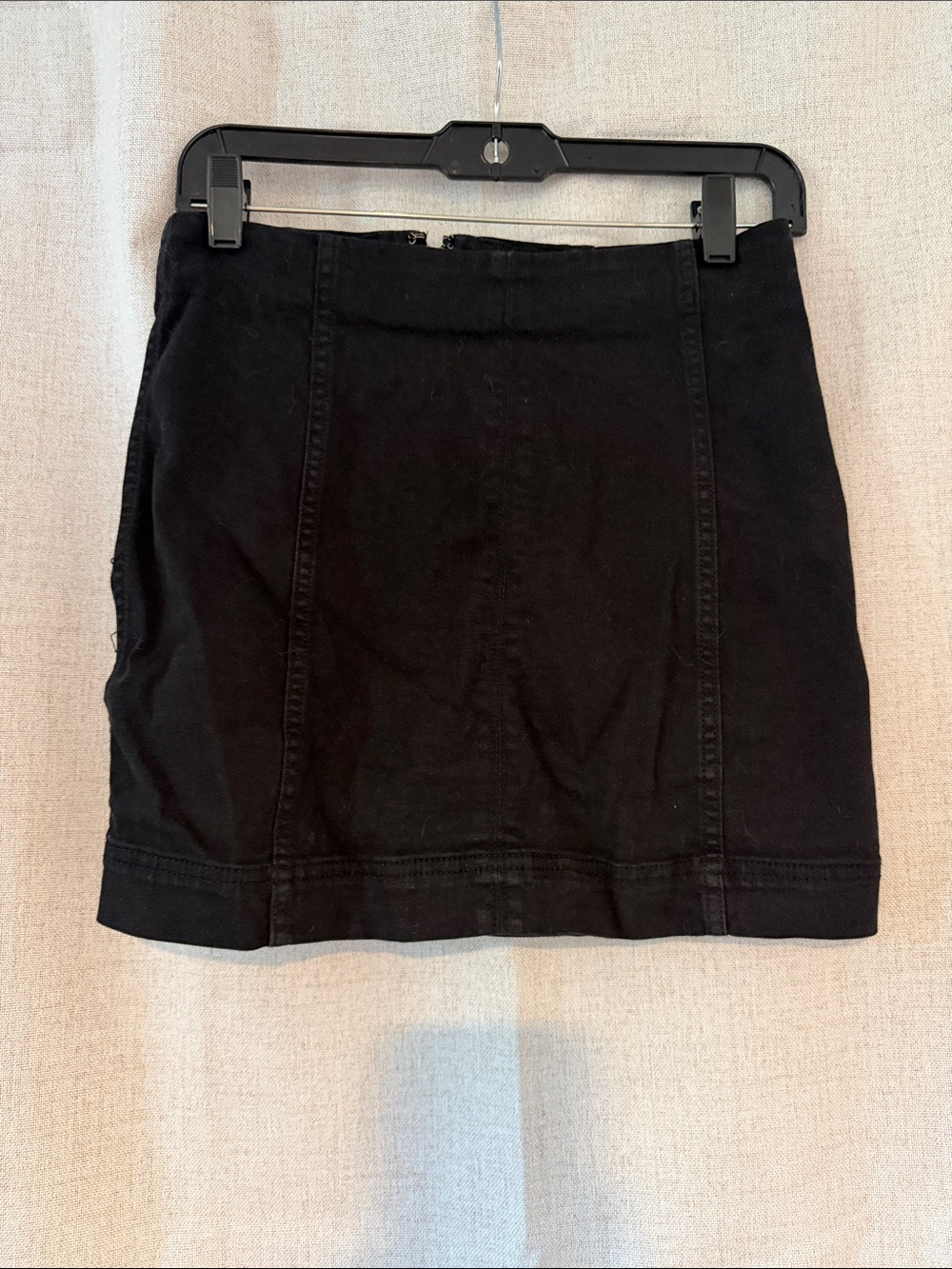 Jolt Black Mini Skirt with Vertical Paneling